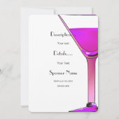 Rosa Martini-Cocktails Einladung Vorlage (Rückseite)