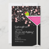Rosa Martini Drink mit Olive Confetti Party Einladung (Vorderseite)
