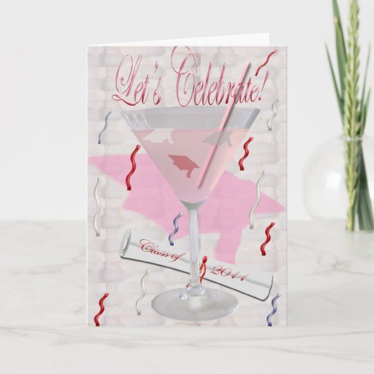 Rosa Martini Grad Einladung (Vorderseite)