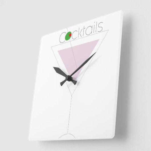 Rosa Martini Quadratische Wanduhr (Winkel)