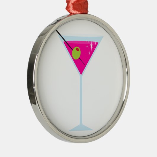 Rosa Martini Silbernes Ornament (Rechts)