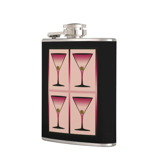 Rosa Martinis Flachmann (Links)