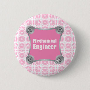 Rosa Maschinenbauingenieur Button