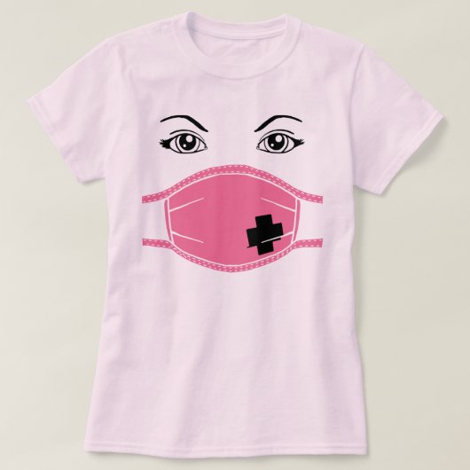 rosa Maske T-Shirt (Design vorne)