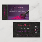 Rosa Maskenbildner-Bürsten-Pulver-Visitenkarte Visitenkarte (Vorne/Hinten)