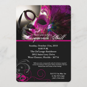 Rosa Masquerade Ball Maske Kostüm Halloween Teil Einladung