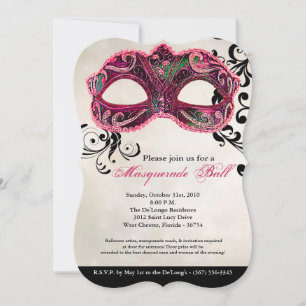 Rosa Masquerade Ball Maske Kostüm Halloween Teil Einladung