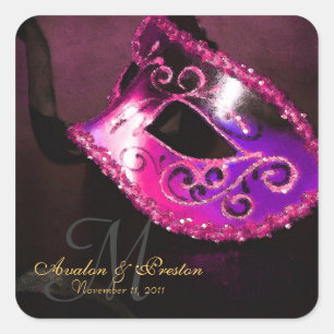 Rosa Masquerade Elegante Monogram Sticker