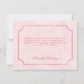 Rosa Masquerade Maske Elegante Quinceanera Dankeskarte (Rückseite)