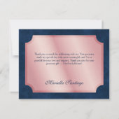 Rosa Masquerade Maske Elegante Quinceanera Dankeskarte (Rückseite)