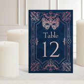 Rosa Masquerade Maske Elegante Quinceanera Tischnummer