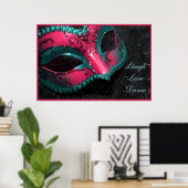 Rosa Masquerade Maske Lagh Liebe Dance Print Poster (Heimbüro)