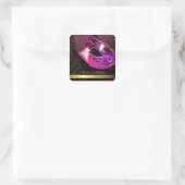Rosa Masquerade Save the Date aufklebern Quadratischer Aufkleber (Tasche)