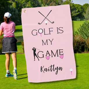 Rosa maßgeschneiderter moderner Golf ist mein Spie Golfhandtuch