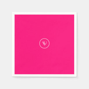 Rosa massive Neon-Monogramm modern trendy Serviette