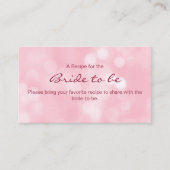 Rosa Matcha Wasserfarbe Brautparty Rezept Begleitkarte (Vorderseite)