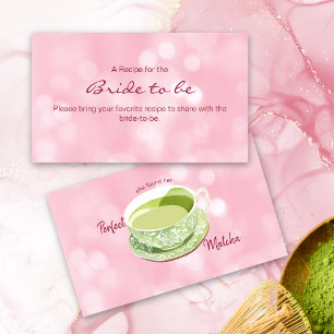 Rosa Matcha Wasserfarbe Brautparty Rezept Begleitkarte