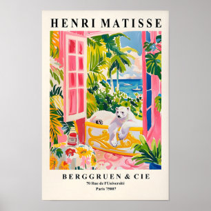 Rosa Matisse-Druck, Eisbär in der Badewanne Kunst Poster