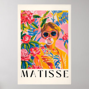Rosa Matisse-Stil-Kunstprint Mädchenhaft Funky Fra Poster