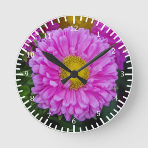 Rosa Matsumoto-Blumenuhr Runde Wanduhr