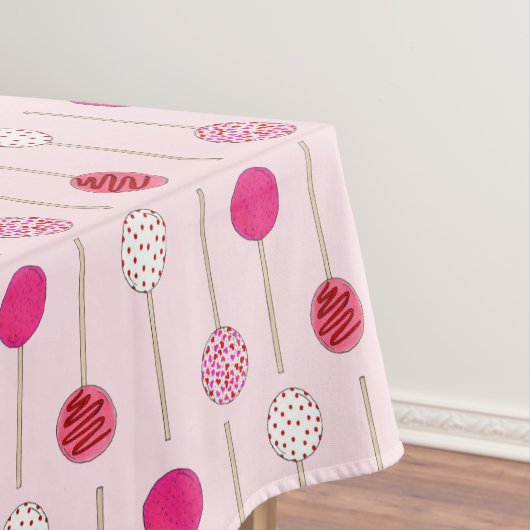 Rosa Mattiert Cake Pop Nachtisch Bäckerei Printmed Tischdecke (Beispiel)