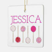 Rosa Mattiert Cake Pops Baker Feinschmecker Keramikornament (Links)