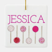 Rosa Mattiert Cake Pops Baker Feinschmecker Keramikornament (Rückseite)