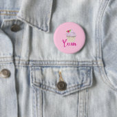 Rosa Mattiert Cupcake Yum! Button (Beispiel)