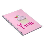 Rosa Mattiert Cupcake Yum! Notizblock (Rechte Seite)