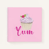 Rosa Mattiert Cupcake Yum! Notizbuch (Vorderseite)