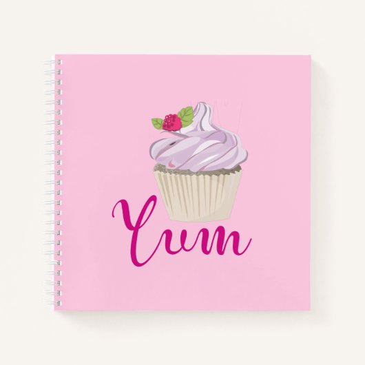 Rosa Mattiert Cupcake Yum! Notizbuch (Vorderseite)