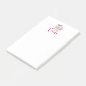 Rosa Mattiert Cupcake Yum! Post-it Klebezettel (angewinkelt)