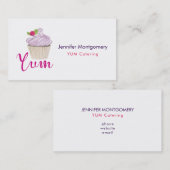 Rosa Mattiert Cupcake Yum! Visitenkarte (Vorne/Hinten)