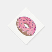 Rosa Mattierte Donut Doughnut mit Sprinklen Napkin Serviette (Ecke)