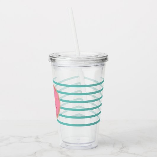 Rosa Mattierte Donut-Streifen Acryltrinkbecher (Links)