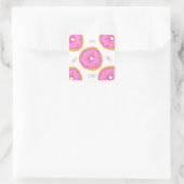 Rosa Mattierte Donuts Donuts Donuts Quadratischer Aufkleber (Tasche)