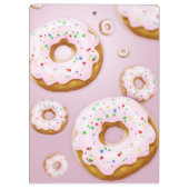 Rosa Mattierte Donuts mit Sprinklermuster Klemmbrett (Rückseite)