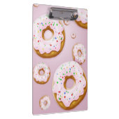 Rosa Mattierte Donuts mit Sprinklermuster Klemmbrett (Rechts)