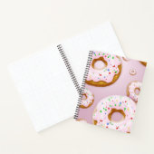 Rosa Mattierte Donuts mit Sprinklermuster Notizblock (Innenseite)
