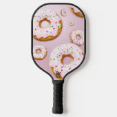 Rosa Mattierte Donuts mit Sprinklermuster Pickleball Schläger (Rückseite)