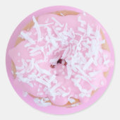 Rosa mattierte Donuts niedlich süß Runder Aufkleber (Vorderseite)