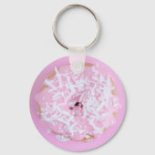 Rosa mattierte Kokossprinklen Donuts Schlüsselanhä Schlüsselanhänger (Vorderseite)
