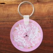 Rosa mattierte Kokossprinklen Donuts Schlüsselanhä Schlüsselanhänger (Vorderseite)
