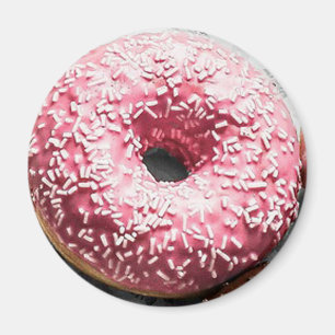 Rosa Mattierter Donut Fun Food Magnet