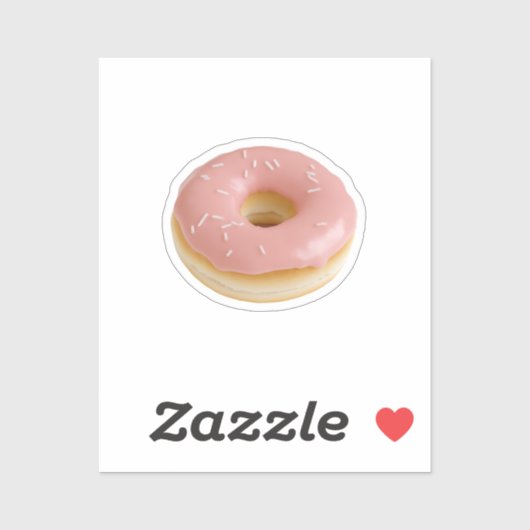 Rosa Mattierter Donut mit Sprinklen Aufkleber (Blatt)