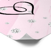 Rosa Mattierter Hibiskus Hochzeitsempfang Poster (Ecke)