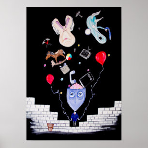 Rosa Mauer 20 x 28 Poster