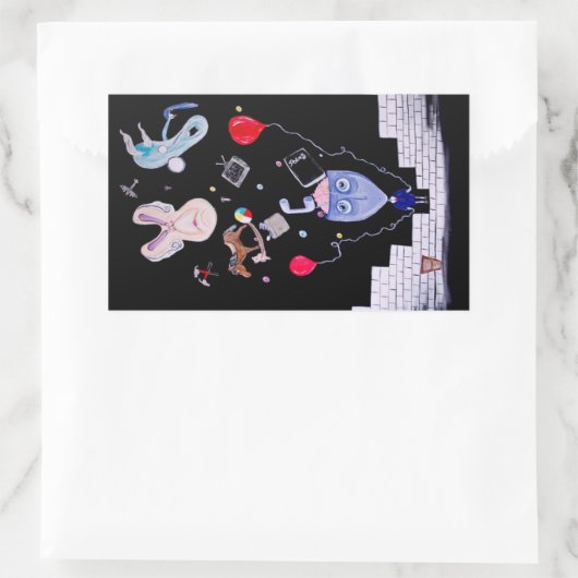 Rosa Mauer Rechteckiger Aufkleber (Tasche)