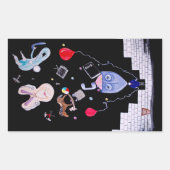 Rosa Mauer Rechteckiger Aufkleber (Vorderseite)