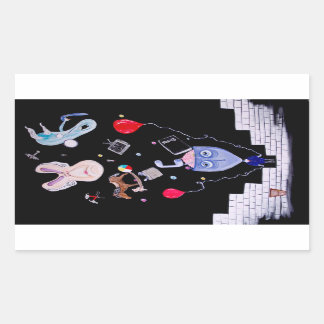 Rosa Mauer Rechteckiger Aufkleber